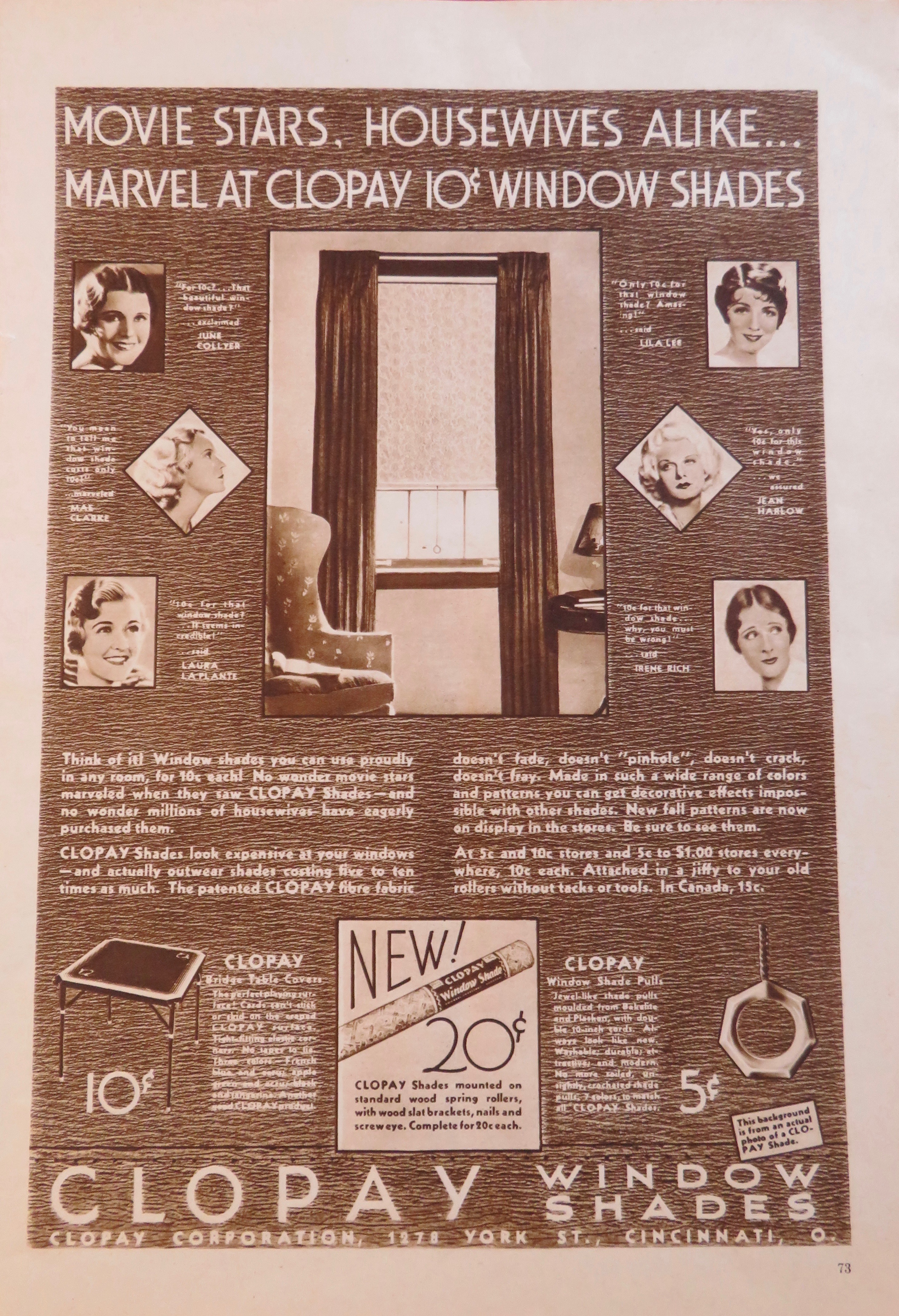 1937 Clopay Window Shades with Harlow, Lee, Rich