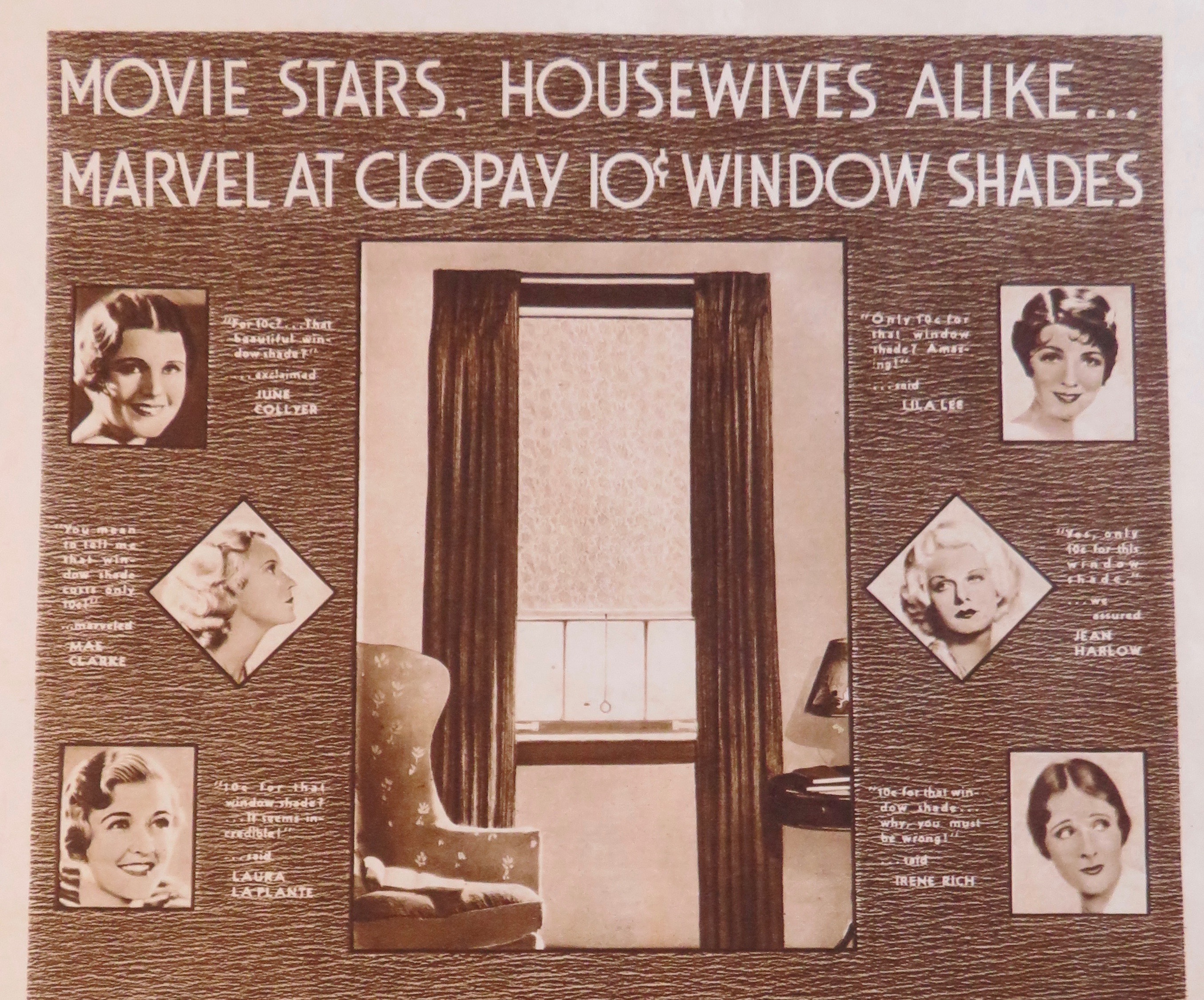 1937 Clopay Window Shades with Harlow, Lee, Rich