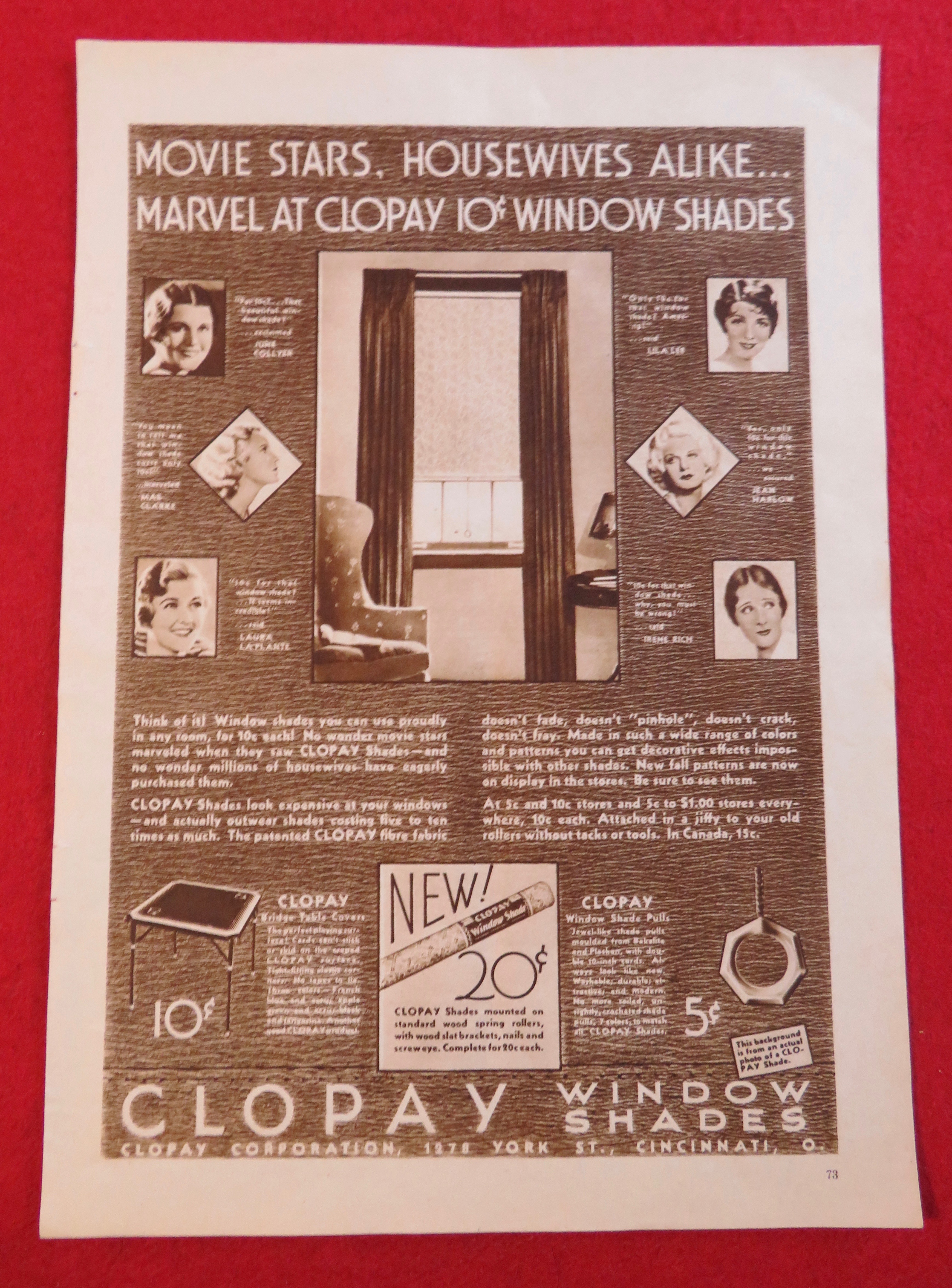 1937 Clopay Window Shades with Harlow, Lee, Rich