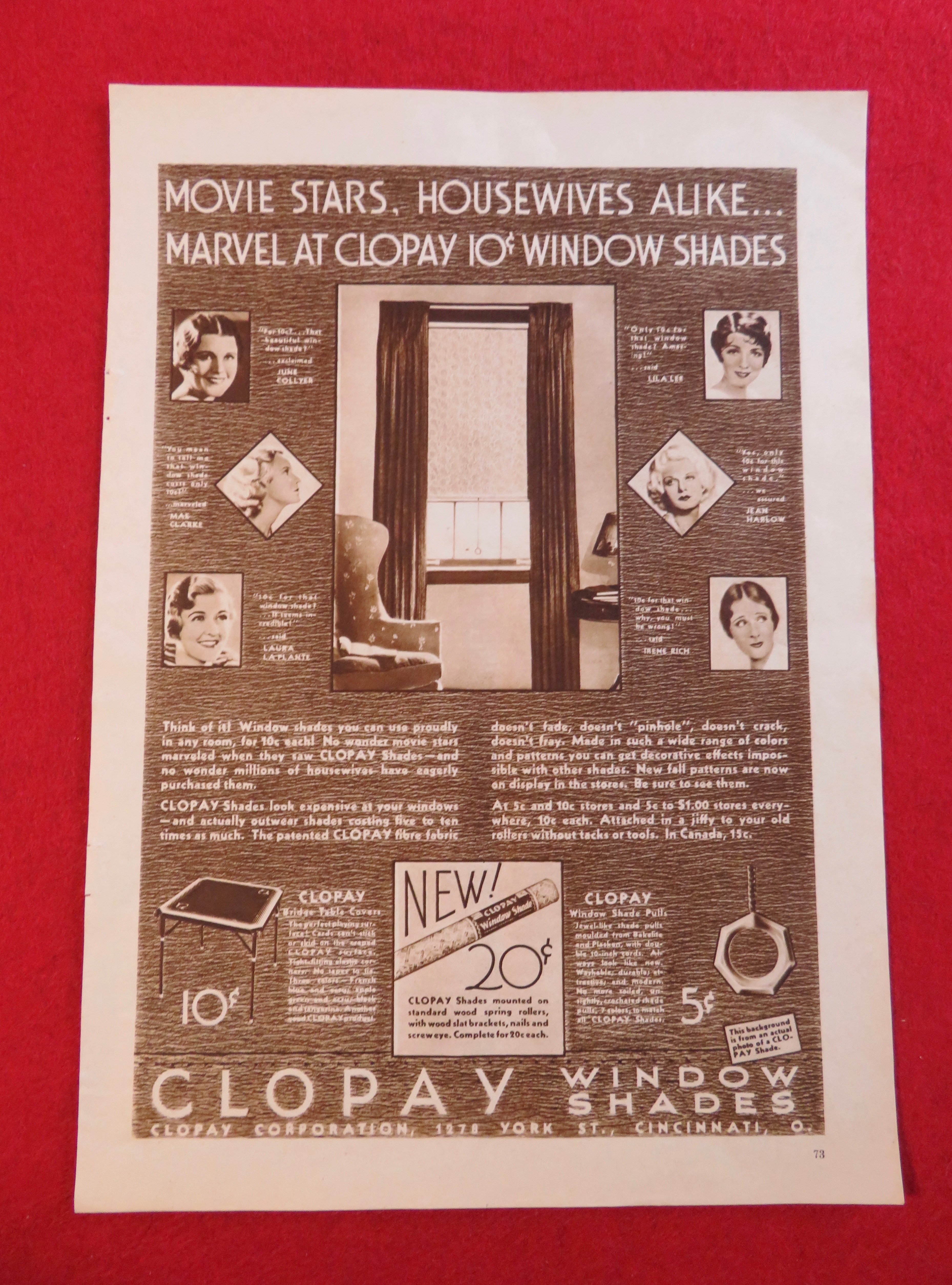 1937 Clopay Window Shades with Harlow, Lee, Rich