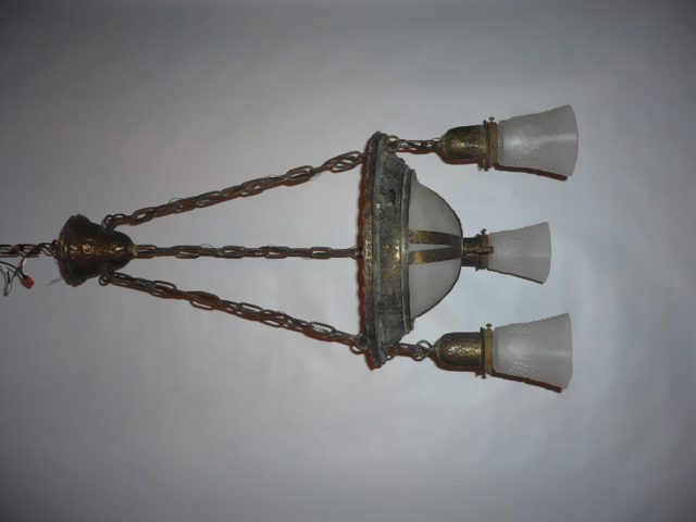 Arts and crafts hanging bowl light   #557