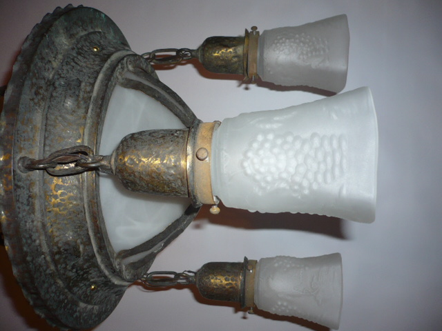 Arts and crafts hanging bowl light   #557