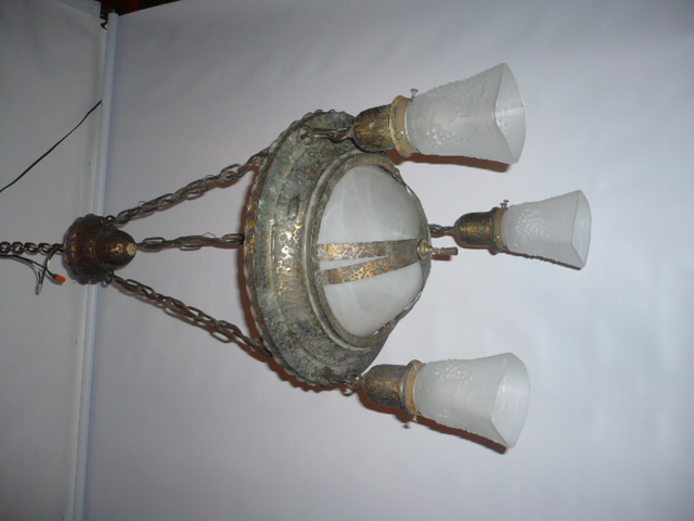 Arts and crafts hanging bowl light   #557