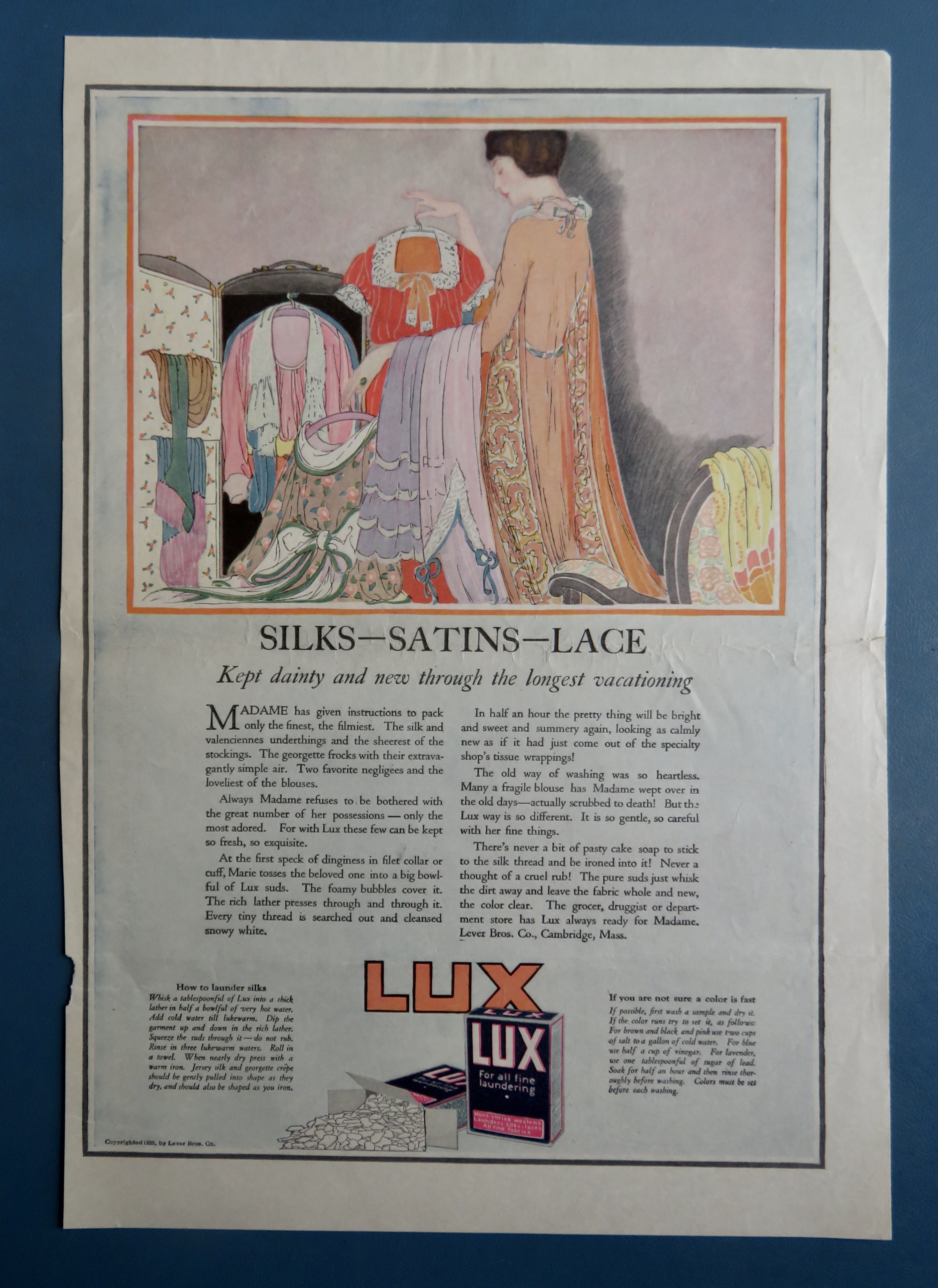 1920 Lux Soap with Woman & Her Clothing