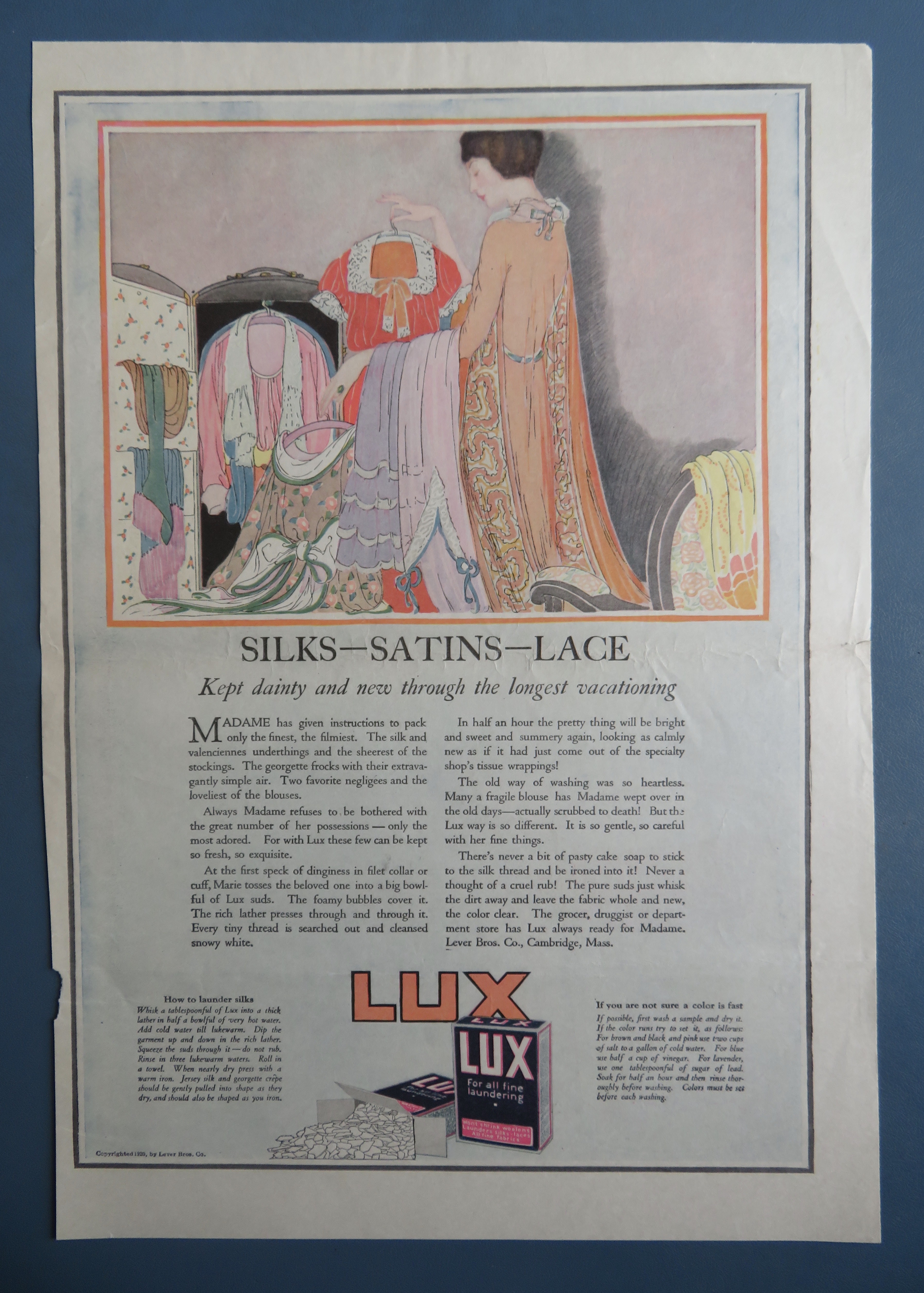 1920 Lux Soap with Woman & Her Clothing