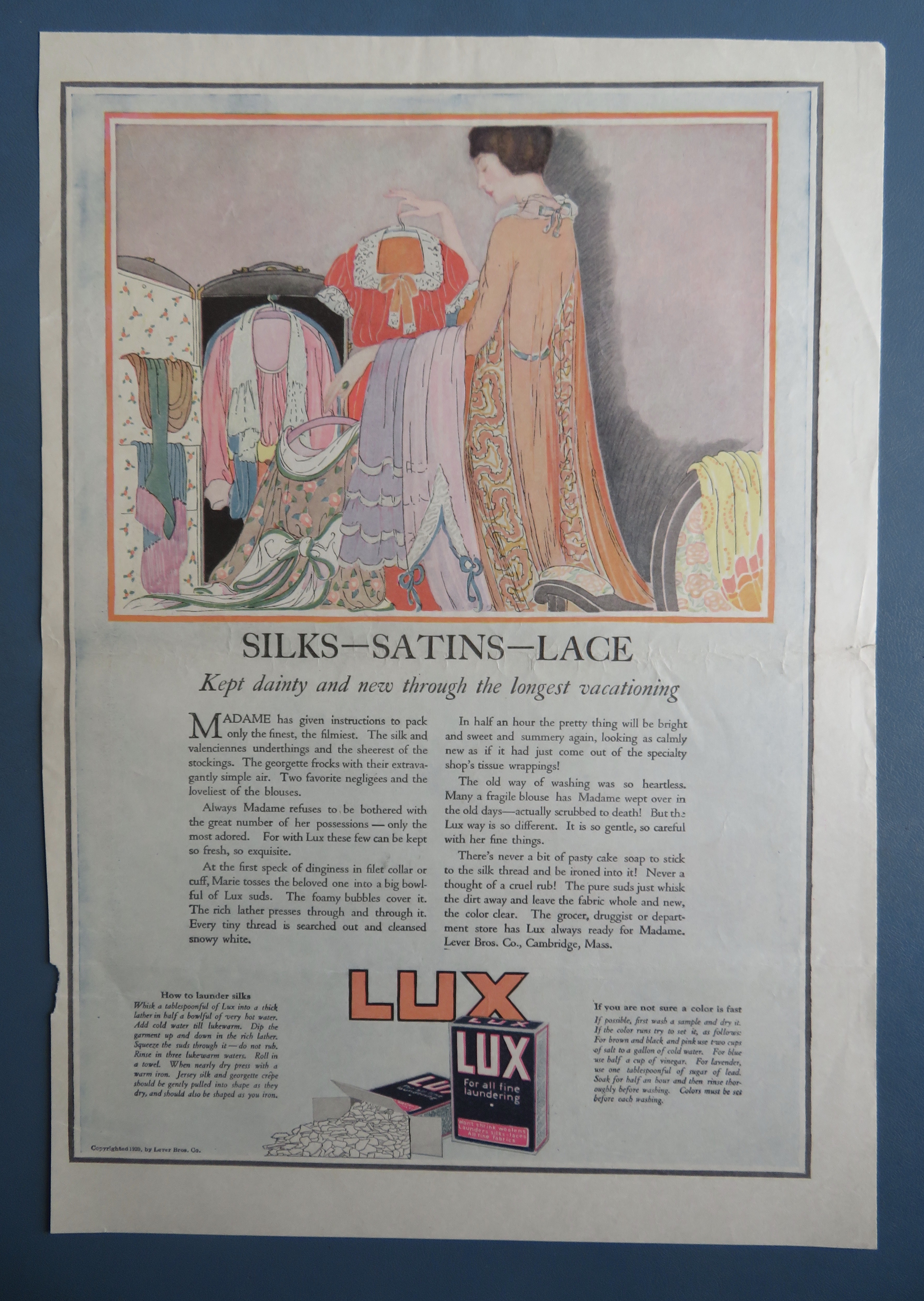1920 Lux Soap with Woman & Her Clothing