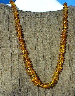 Baltic Amber 29 Inch  Nugget Beads Necklace