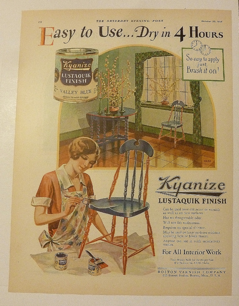 1928 Kyanize Lustaquik Finish With Woman Painting