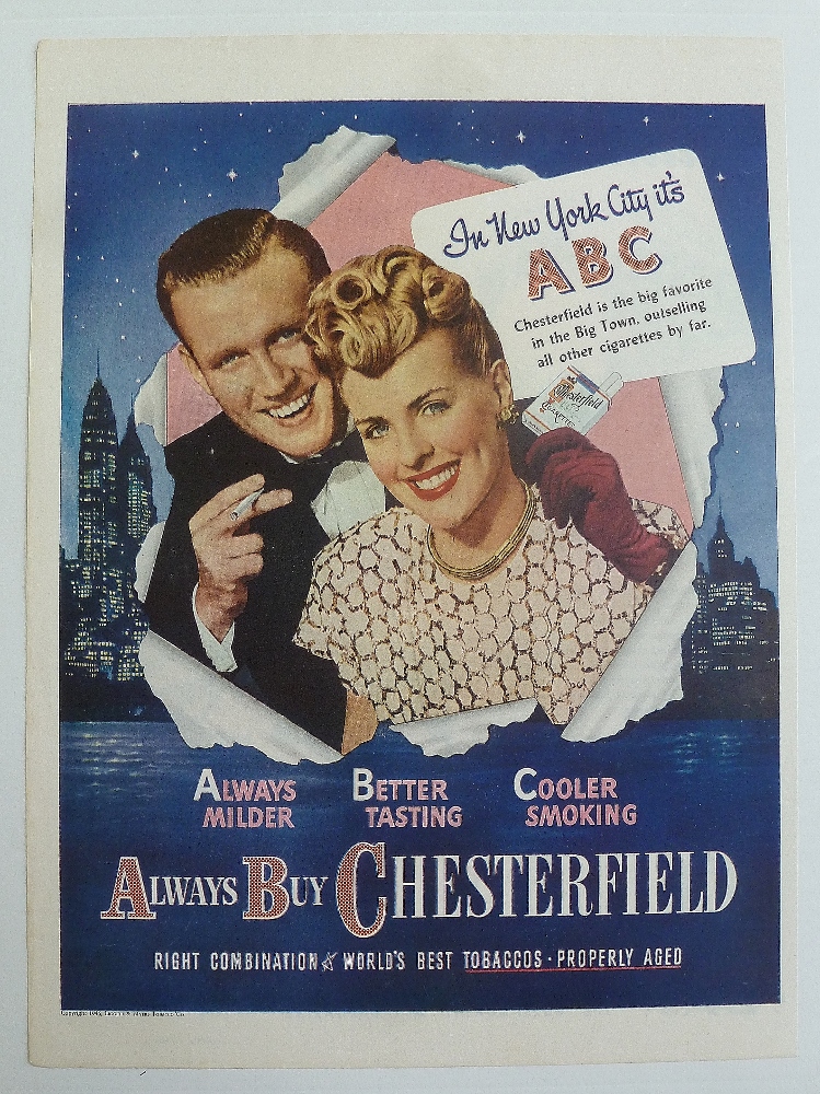 1946 Chesterfield Cigarettes With Man & Woman