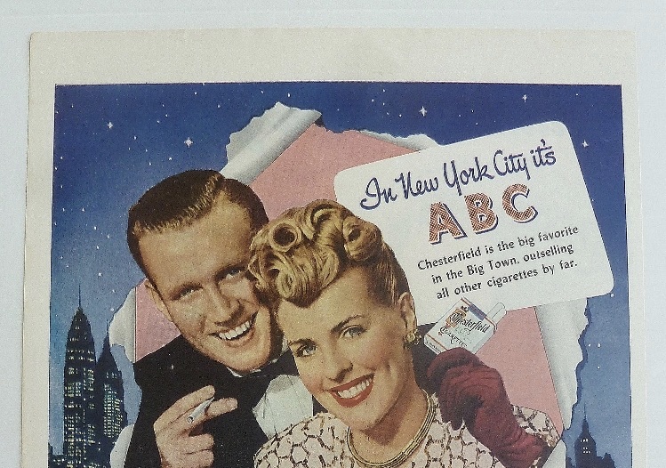 1946 Chesterfield Cigarettes With Man & Woman