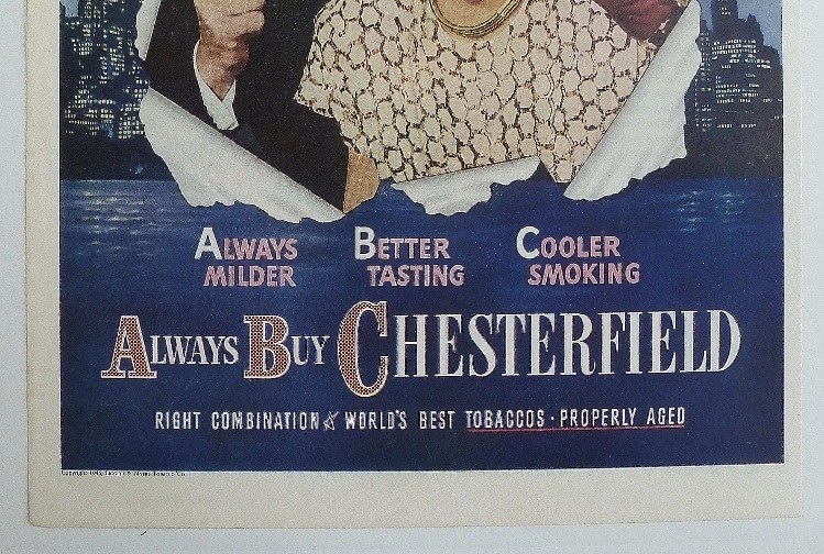 1946 Chesterfield Cigarettes With Man & Woman