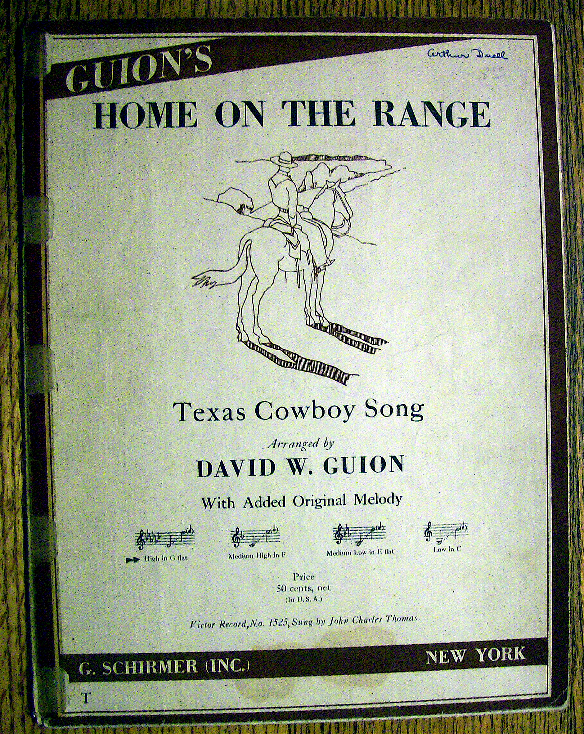 1930 Home on the Range (Texas Cowboy Song)David W Guion