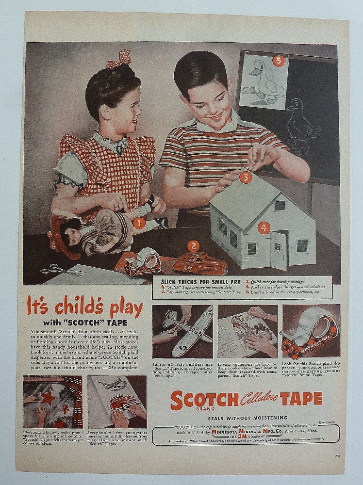 1946 Scotch Cellulose Tape With Child's Play