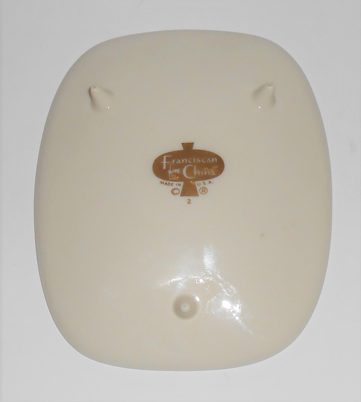 Franciscan Pottery Contours Art Ware Coral/White #2 Tra