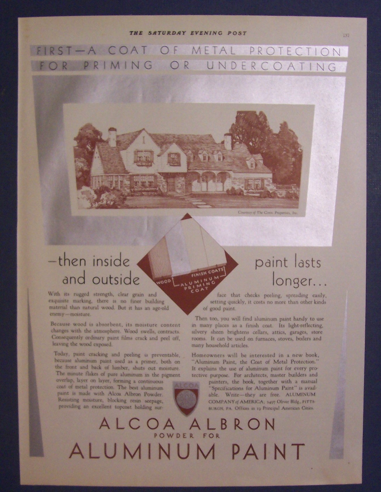1930 Alcoa Albron Powder For Aluminum Paint