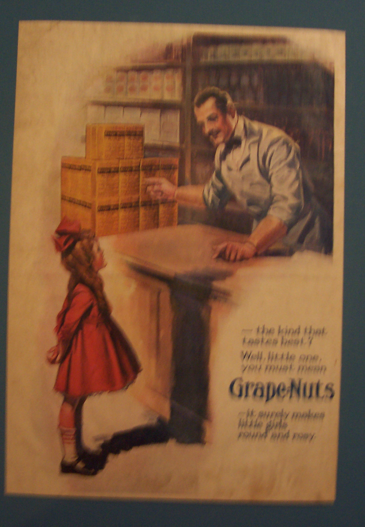 1919 Grape Nuts Cereal with Little Girl & Man Talking