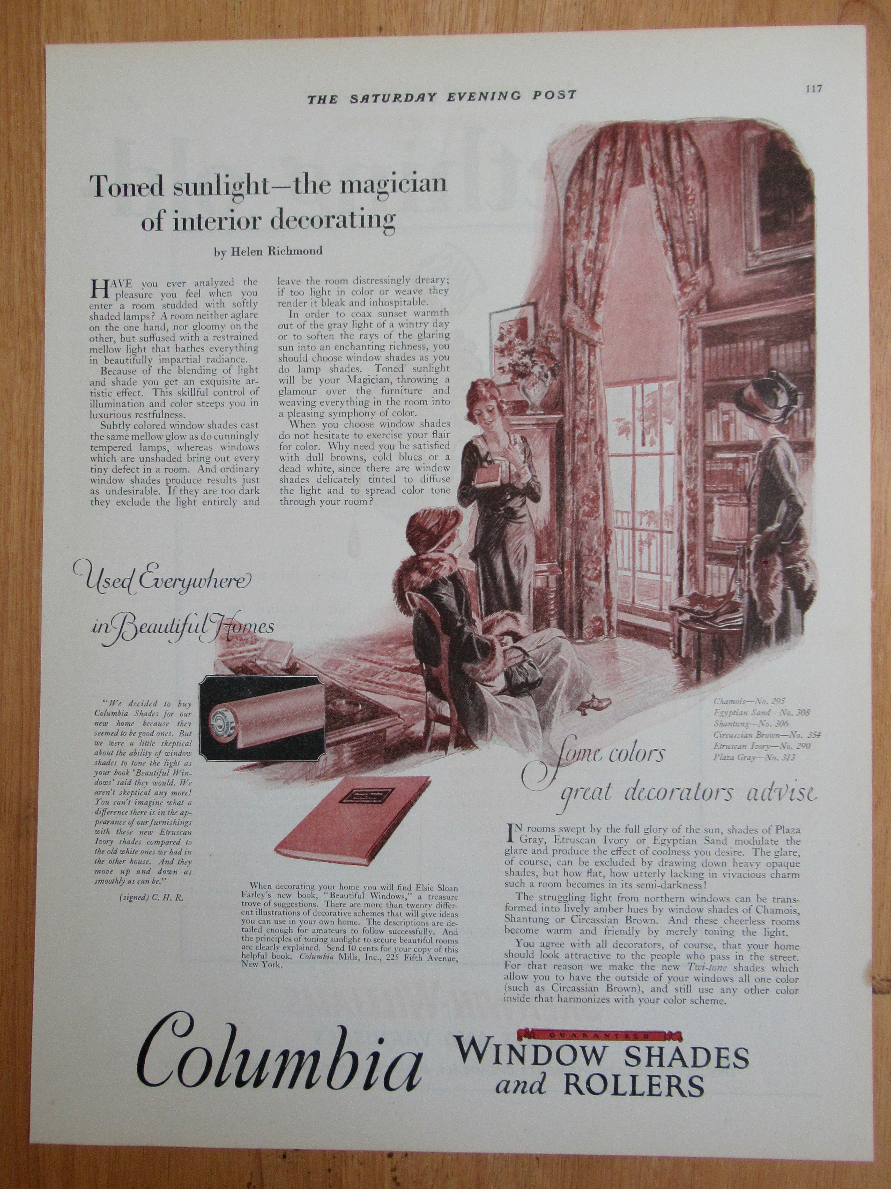 1924 Columbia Window Shades & Rollers w/ 3 Women