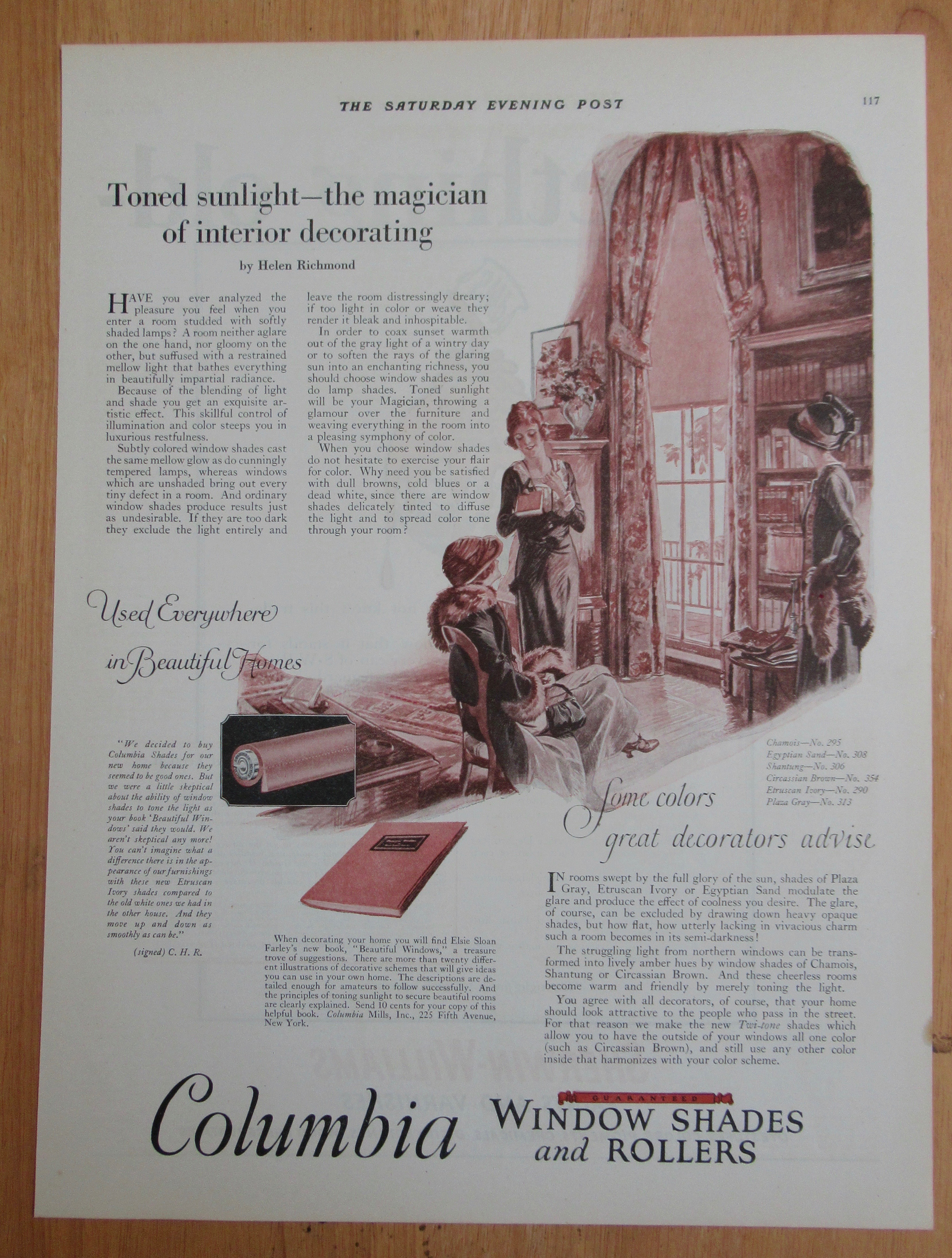 1924 Columbia Window Shades & Rollers w/ 3 Women