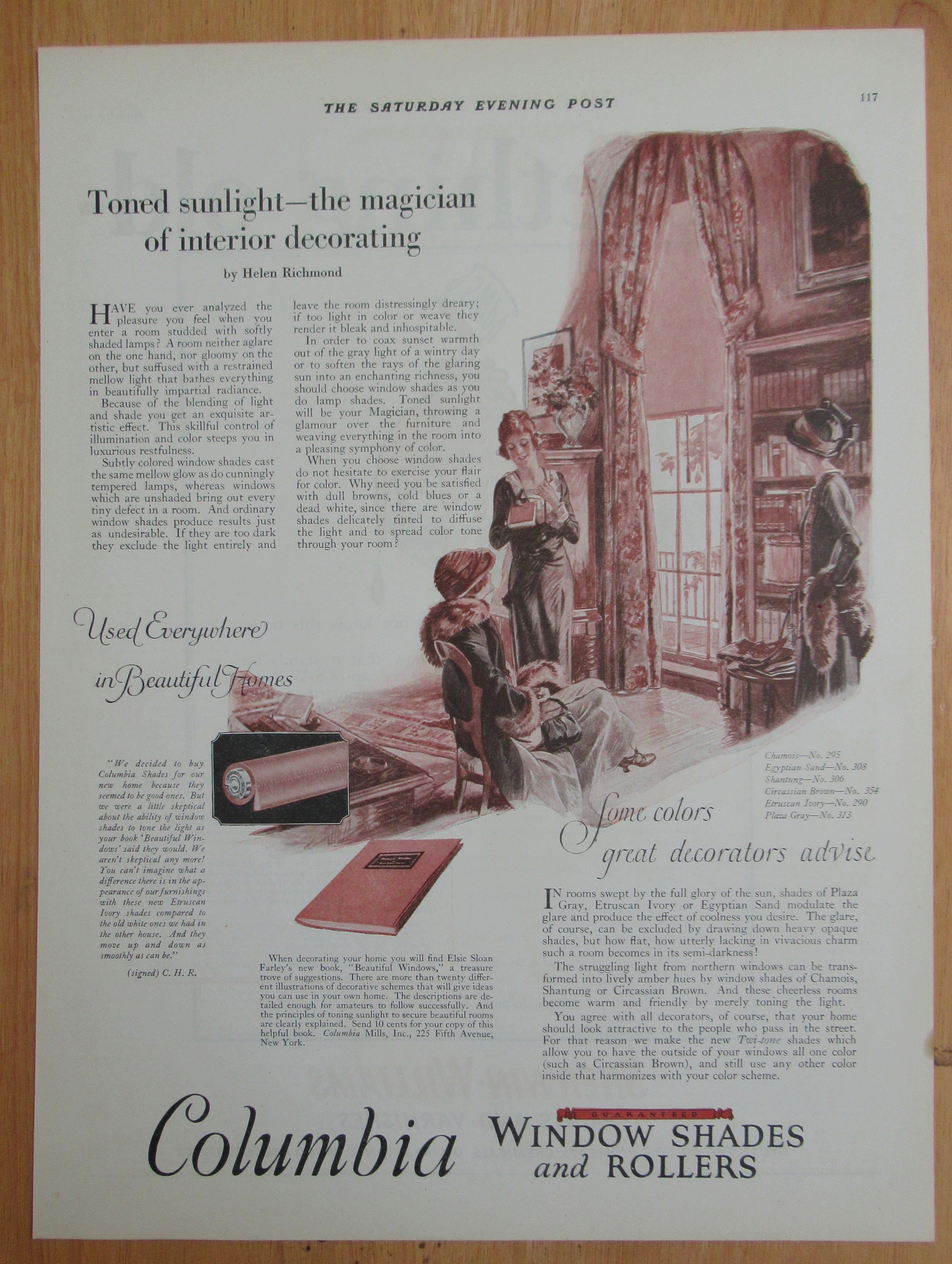 1924 Columbia Window Shades & Rollers w/ 3 Women