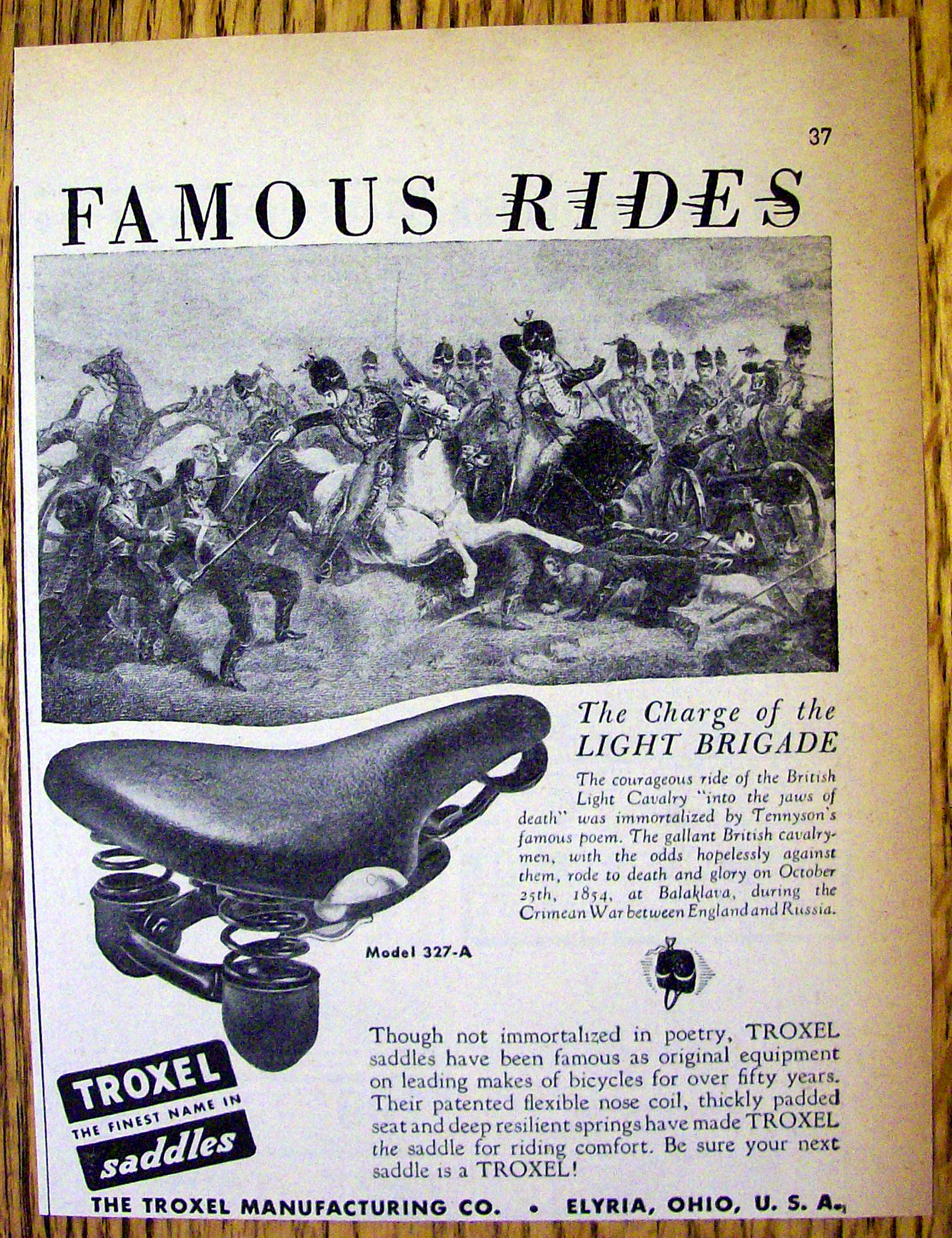 1949 Troxel Saddles with The Charge of the Brigade