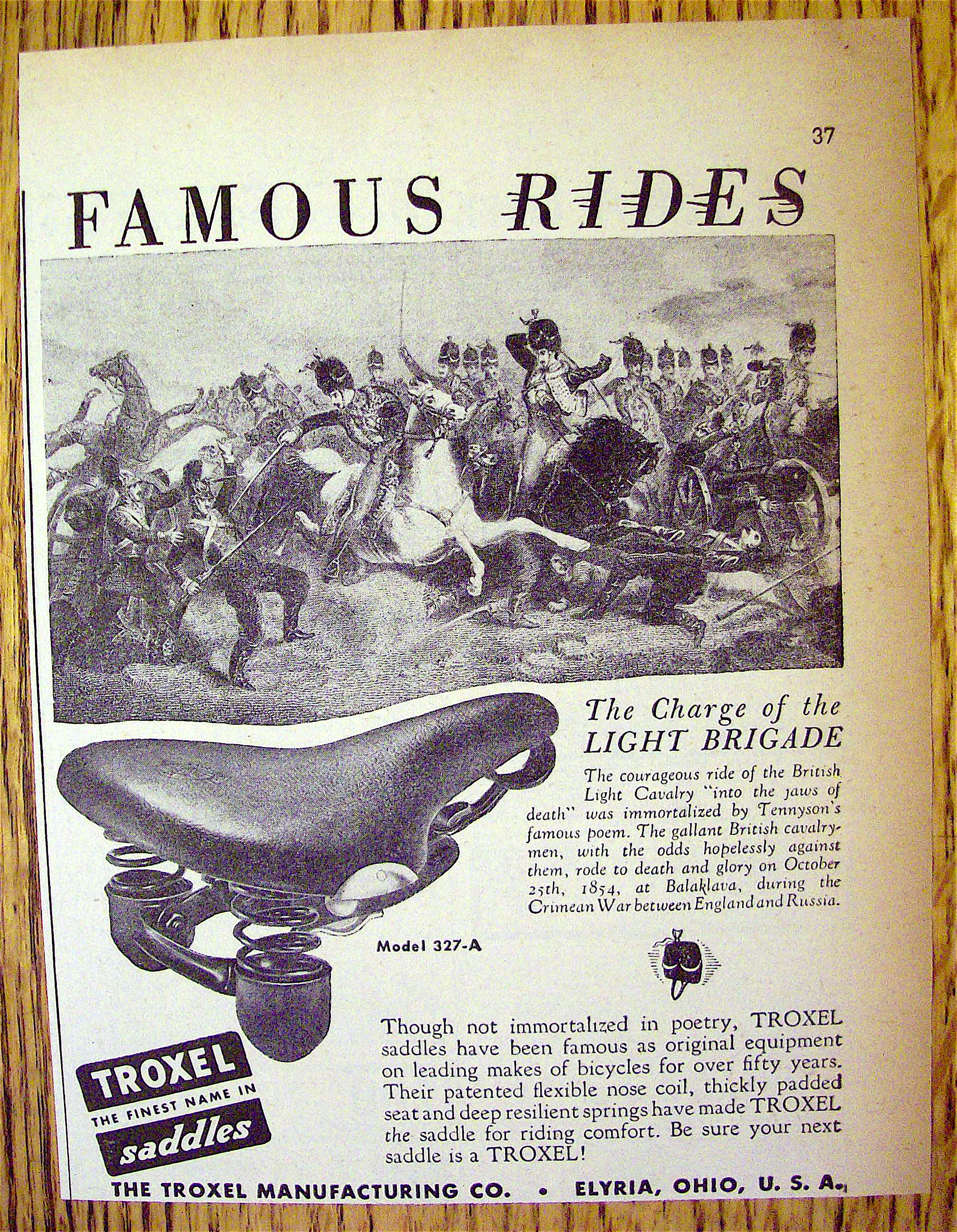 1949 Troxel Saddles with The Charge of the Brigade