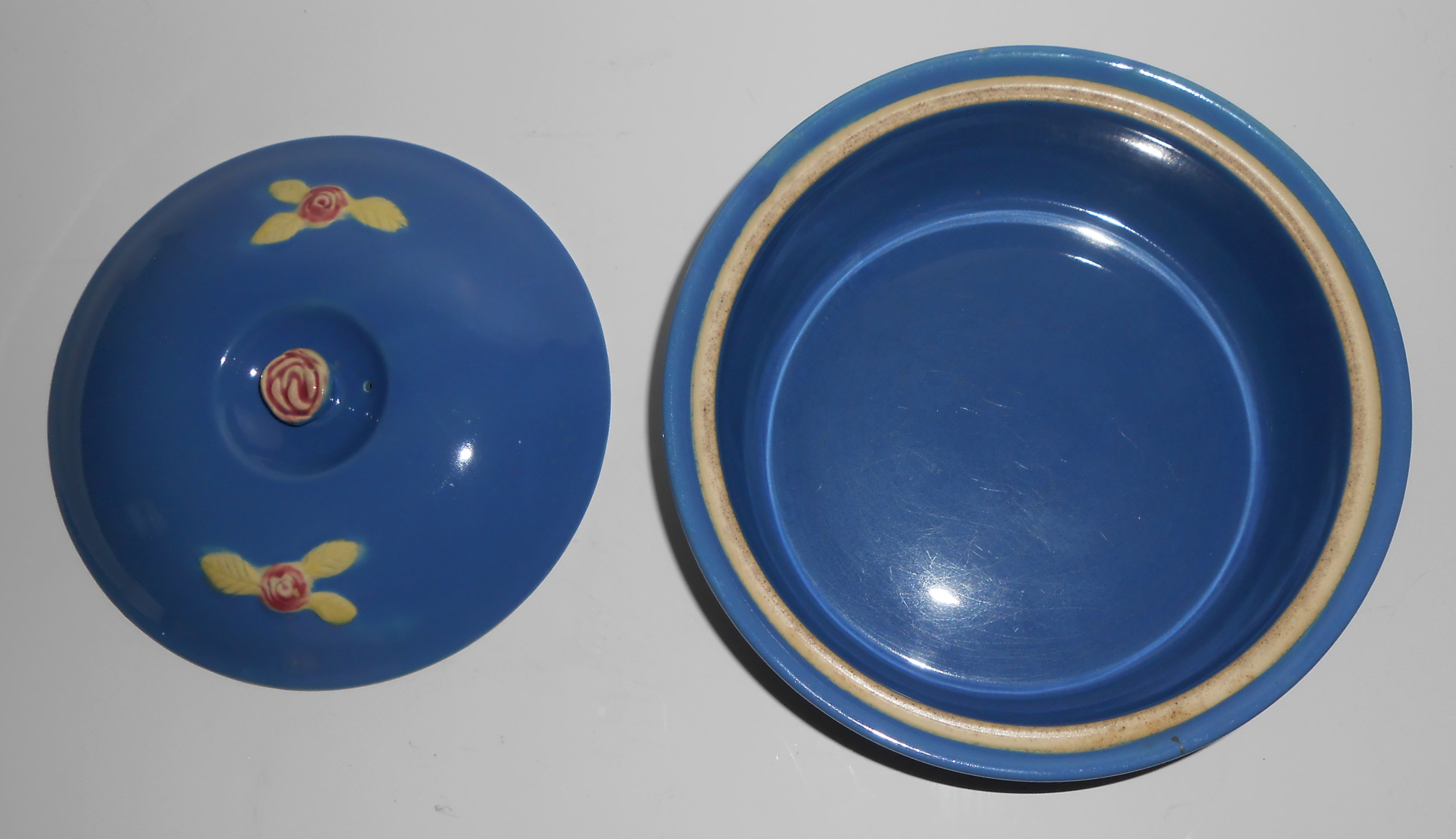 Coors Pottery Rosebud Early Blue 2-3/4 Pint Straight Ca