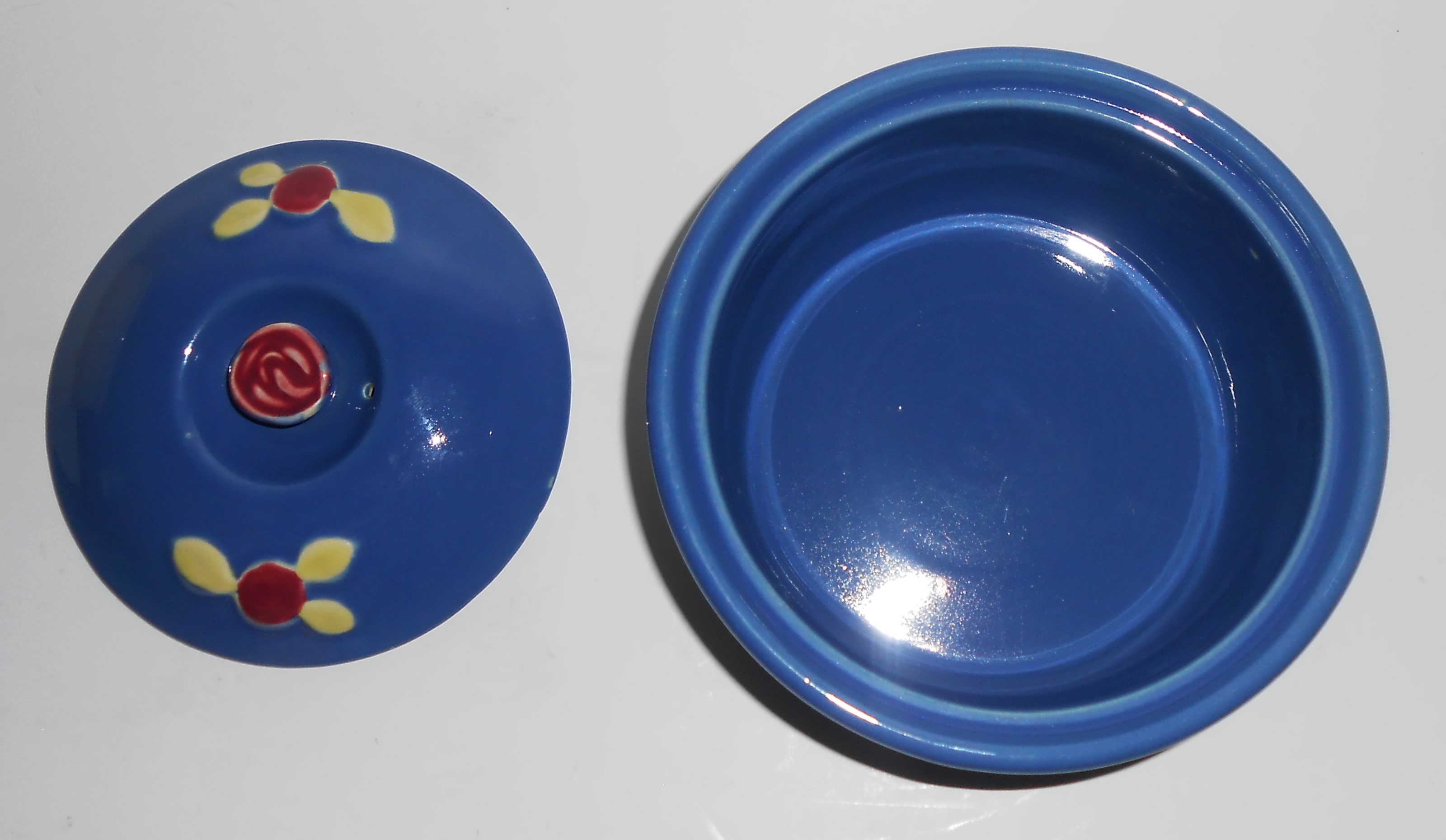 Coors Pottery Rosebud Blue RARE 1 Pint Straight Cassero