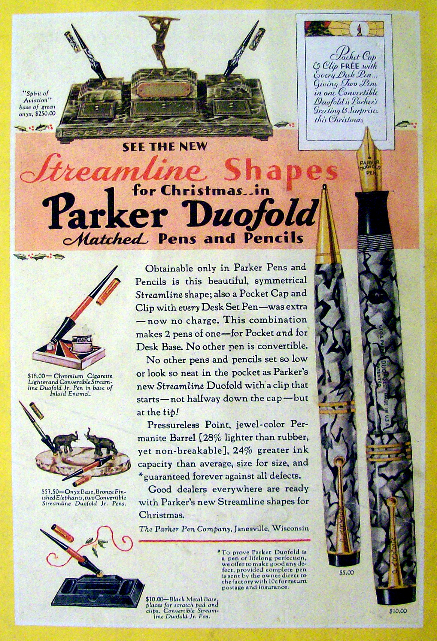 1929 Parker Duofold Pens & Pencils