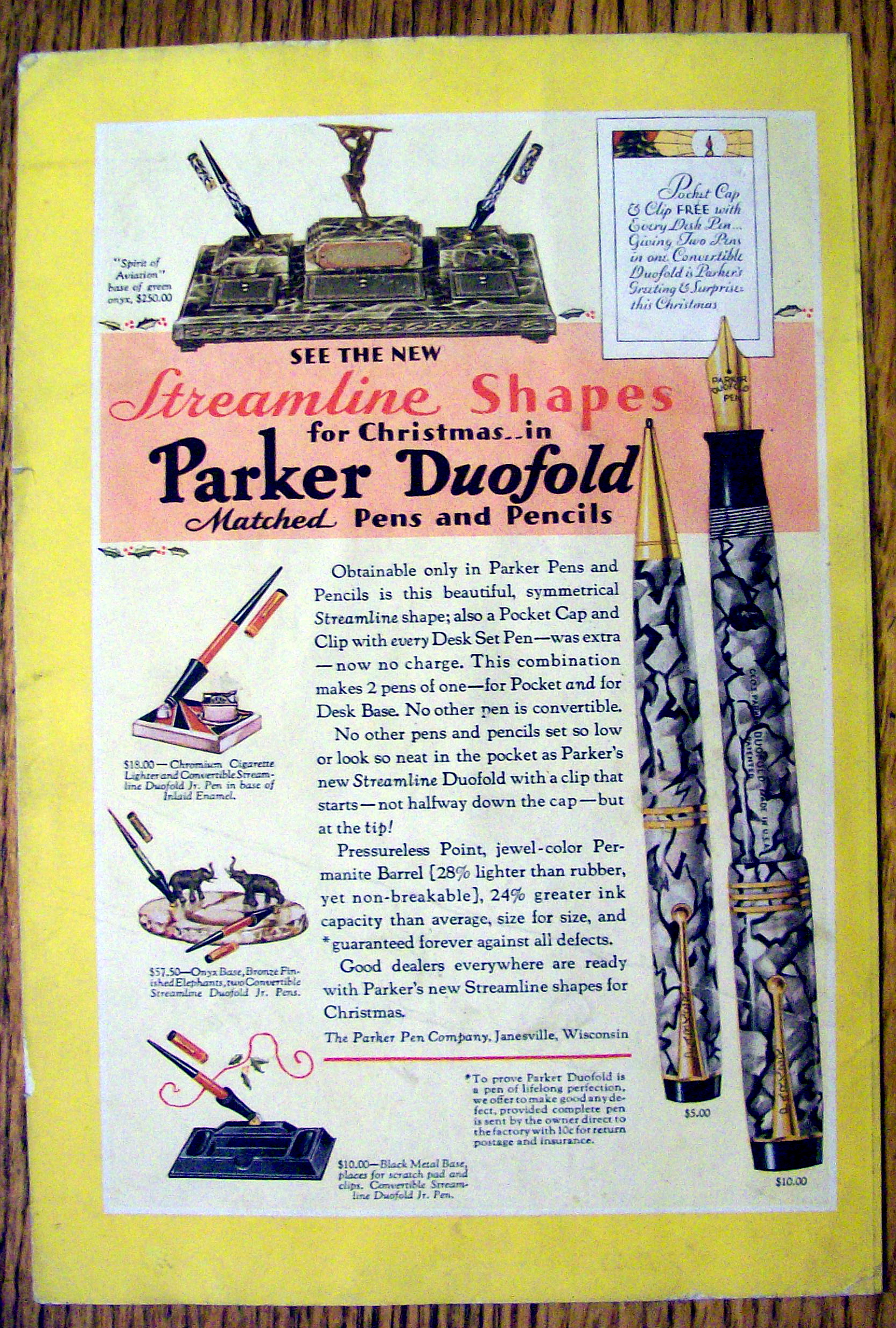 1929 Parker Duofold Pens & Pencils