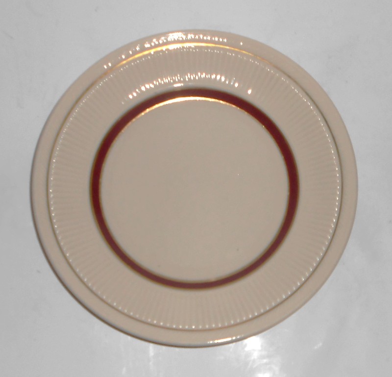 Shenango Restaurant Ware China Maroon w/Gold Bands Salad Plate