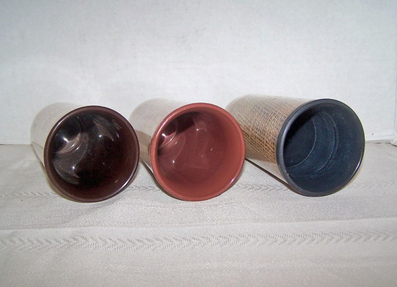 THERMAL WARE STRAW WEAVE 3 TALL TUMBLERS