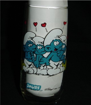 Smurfette Smurf 1982 Character Glass