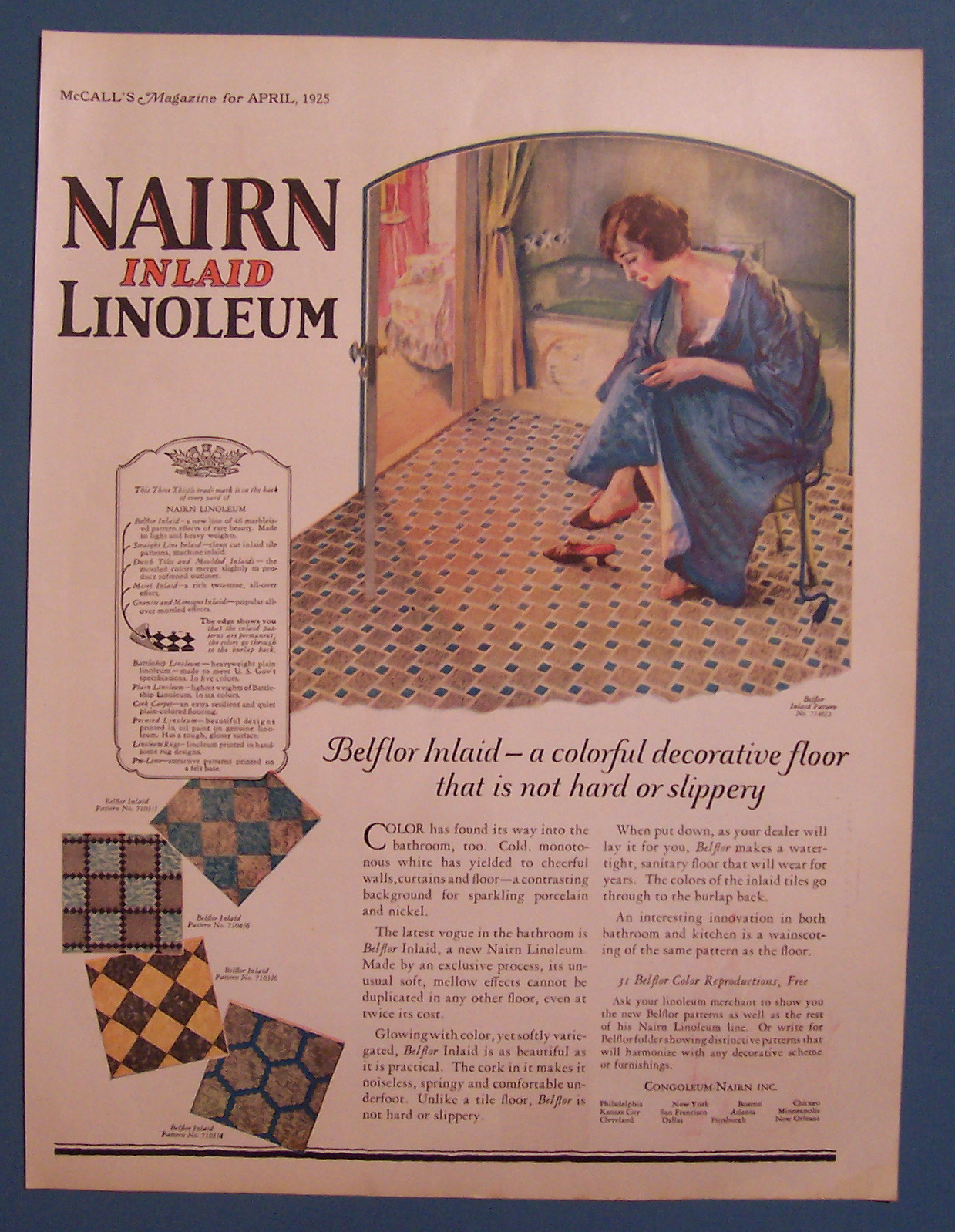 1925  Nairn  Inlaid  Linoleum