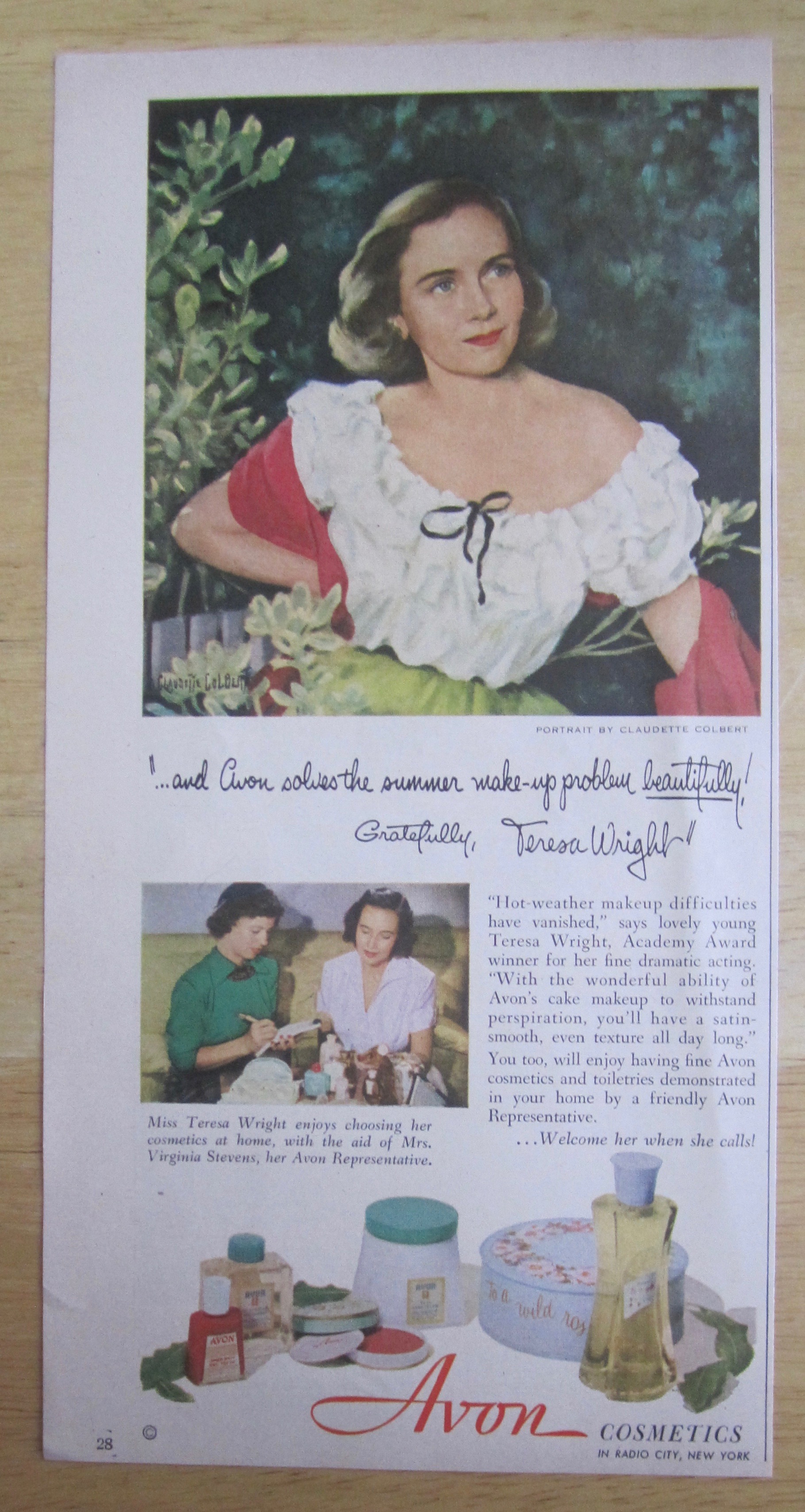 1951 Avon Cosmetics with Teresa Wright