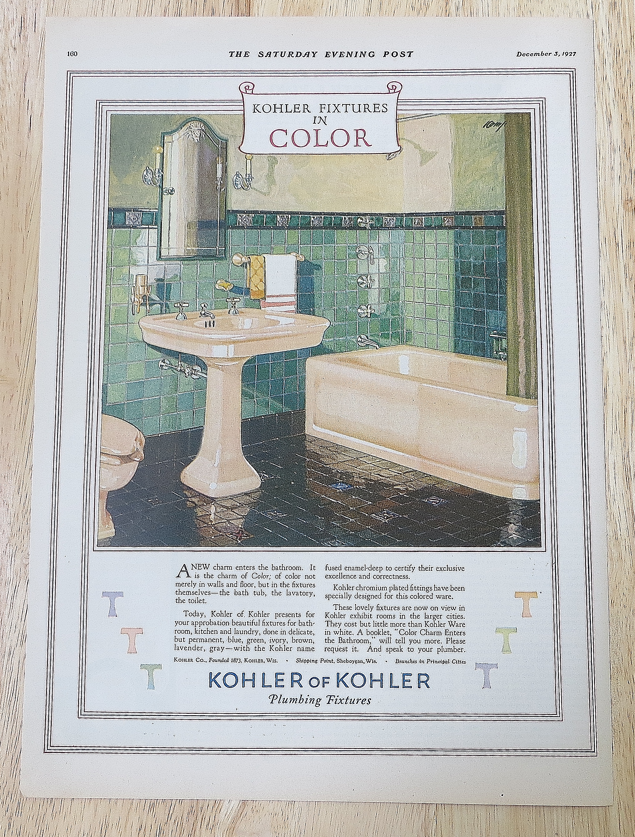 1927 Kohler Of Kohler With Bathroom