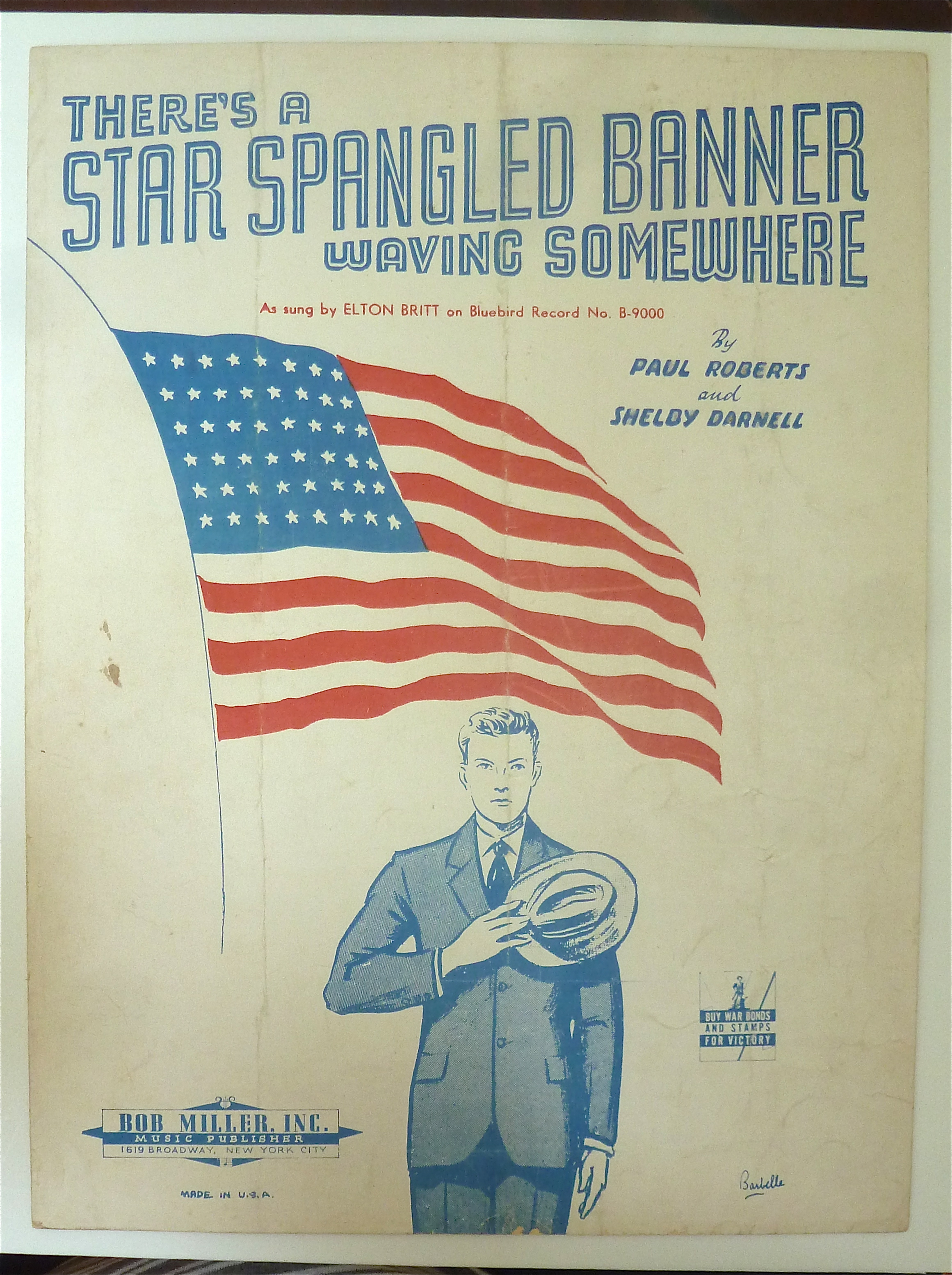 Sheet Music 1942 There's A Star Spangled Banner Waving