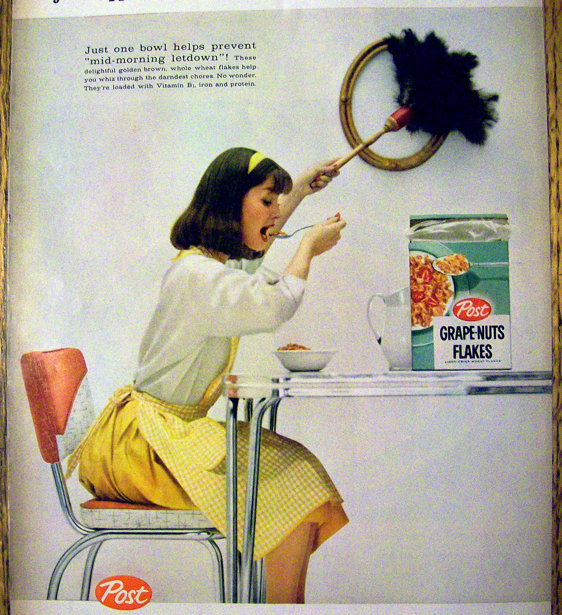 1959 Post Grapes-Nuts Flakes with Woman Eating