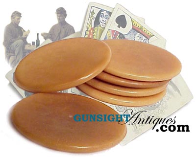 19th century VEGETABLE IVORY POKER CHIPS
