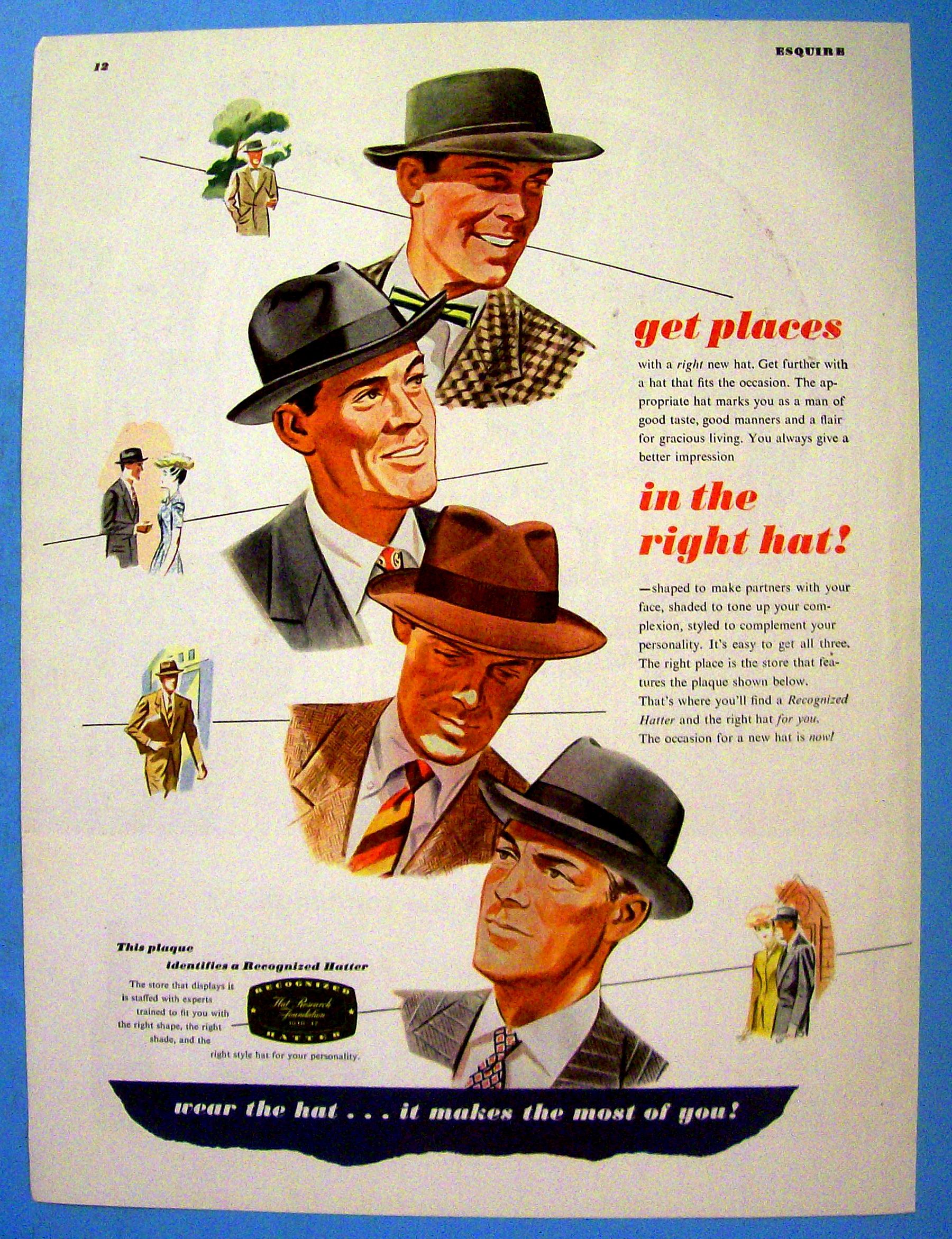 1946 Recognized Hatter with Men Wearing Hats