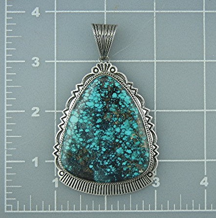 Navajo Sterling Silver Morenci Turquoise A. Jake Pendan