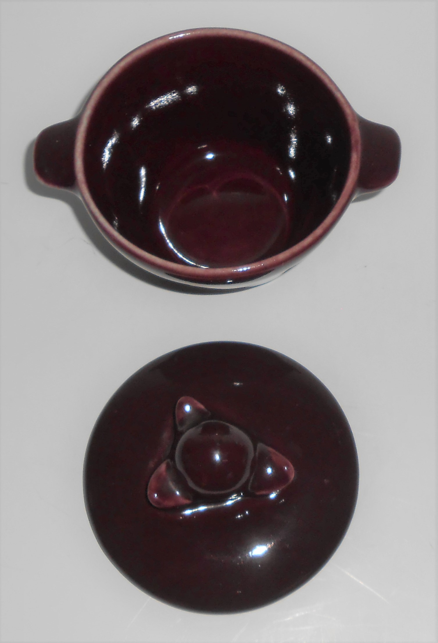 Winfield China Pottery Purple Covered Sugar Bowl
