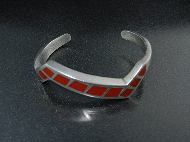 Native American Sterling Silver Coral Bracelet