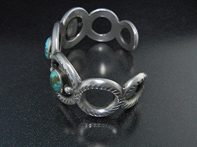 Navajo Silver Turquoise Cuff Bracelet