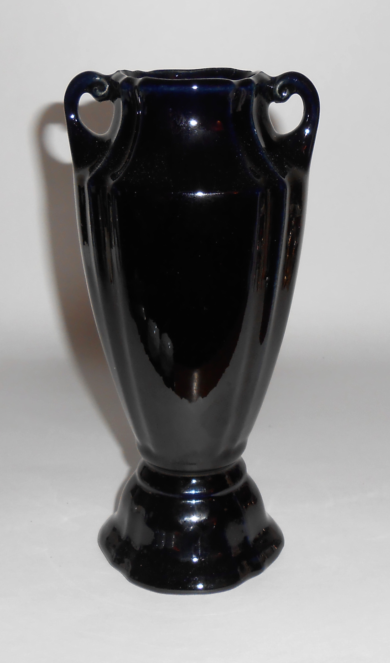 Cliftwood Art Pottery Deep Cobalt Twin Handled Vase!