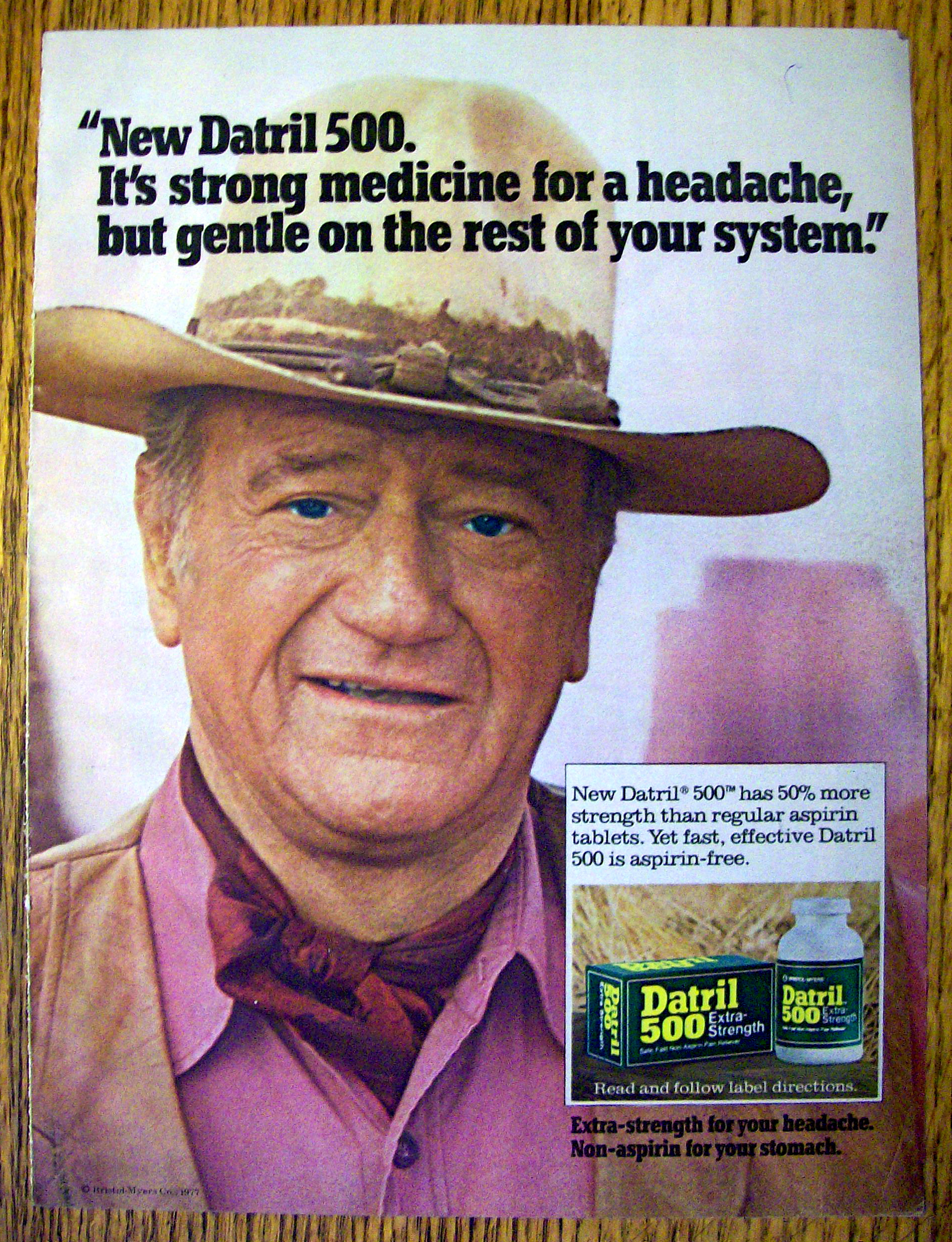 1977 Datril 500 Extra Strength with John Wayne-The Duke