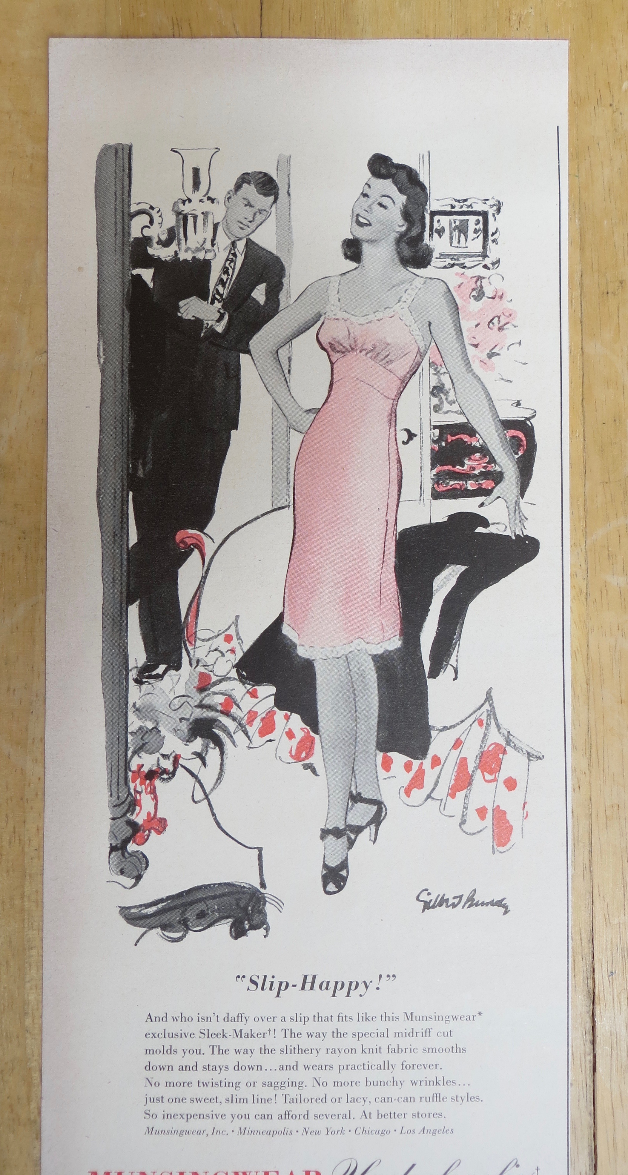 1942 Munsingwear with Woman Talking in Her Slip