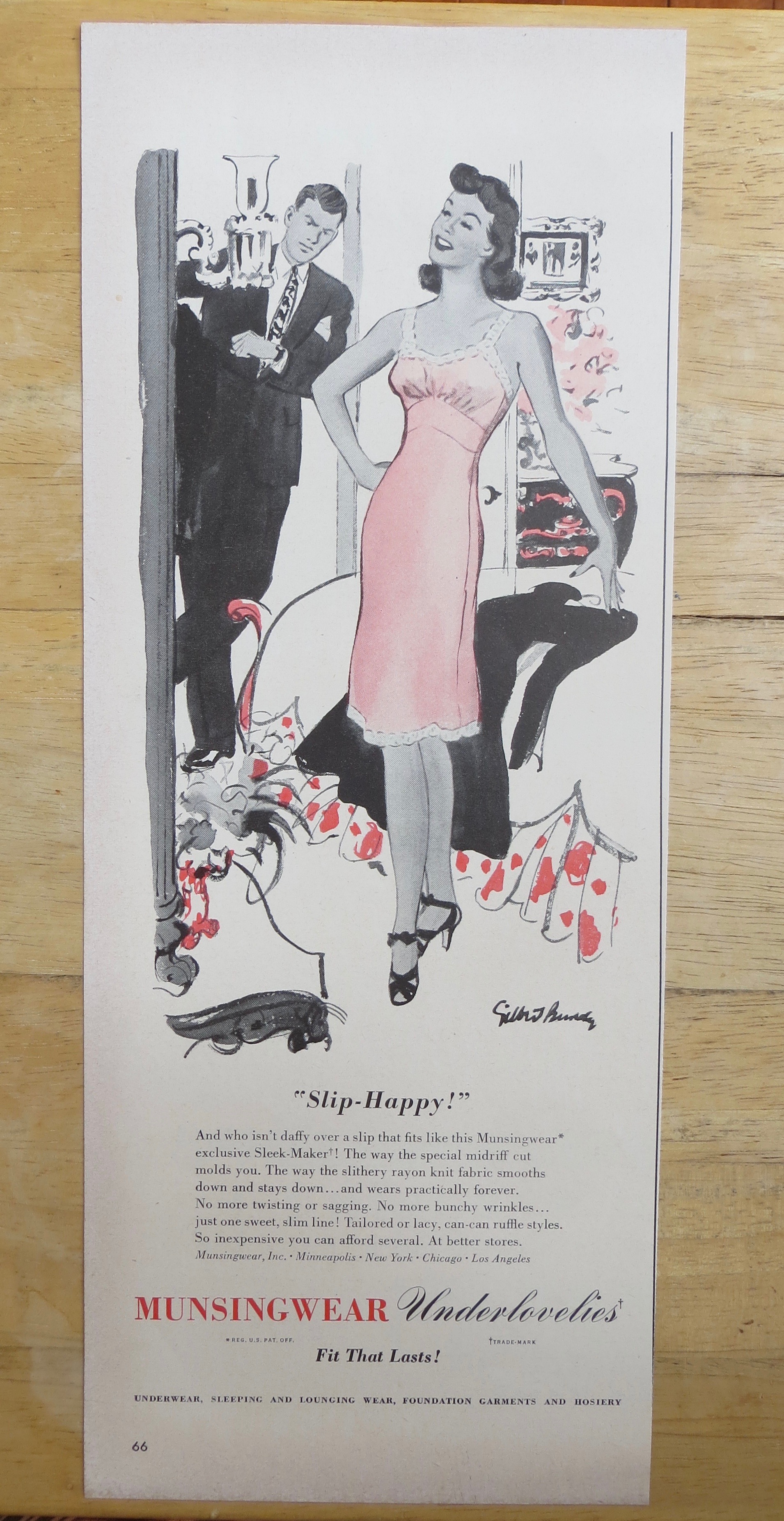 1942 Munsingwear with Woman Talking in Her Slip