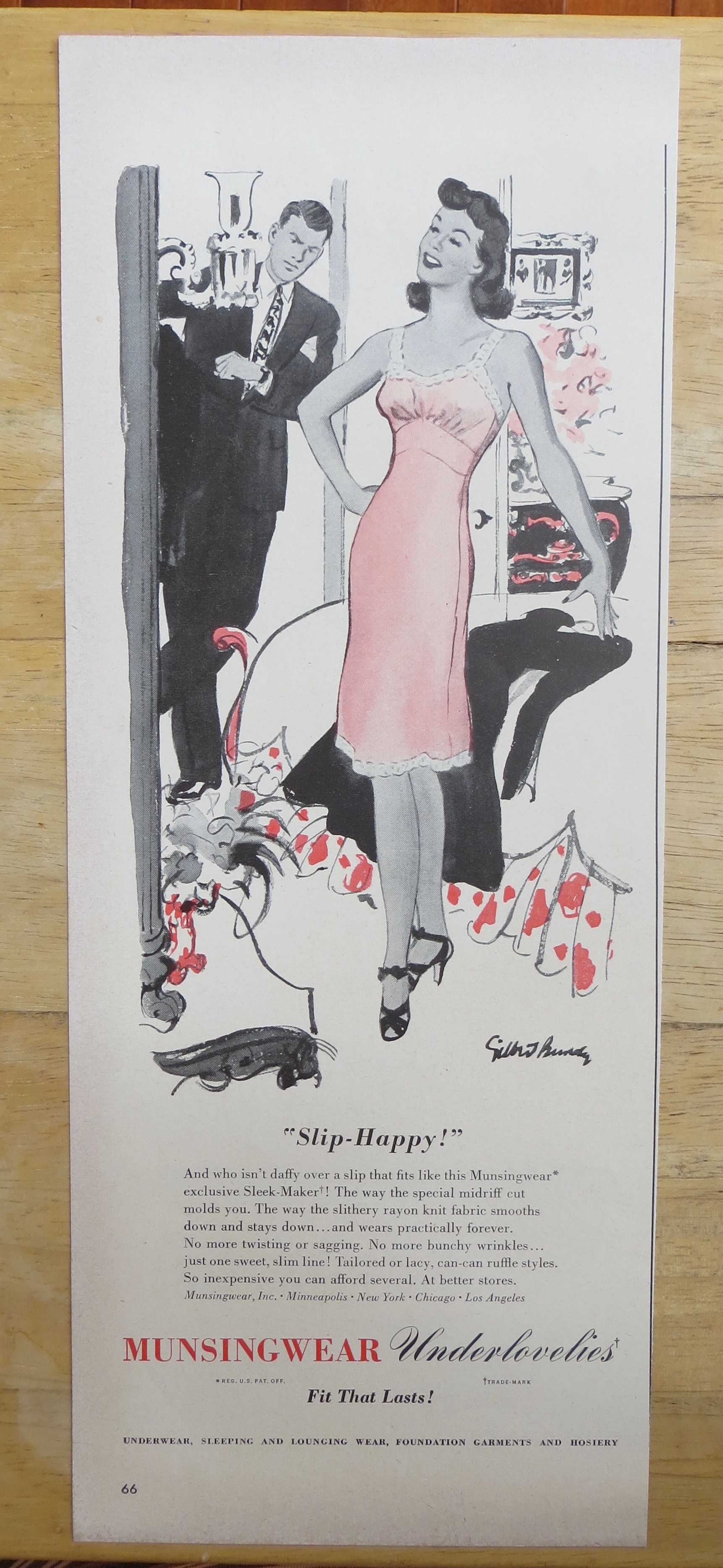 1942 Munsingwear with Woman Talking in Her Slip