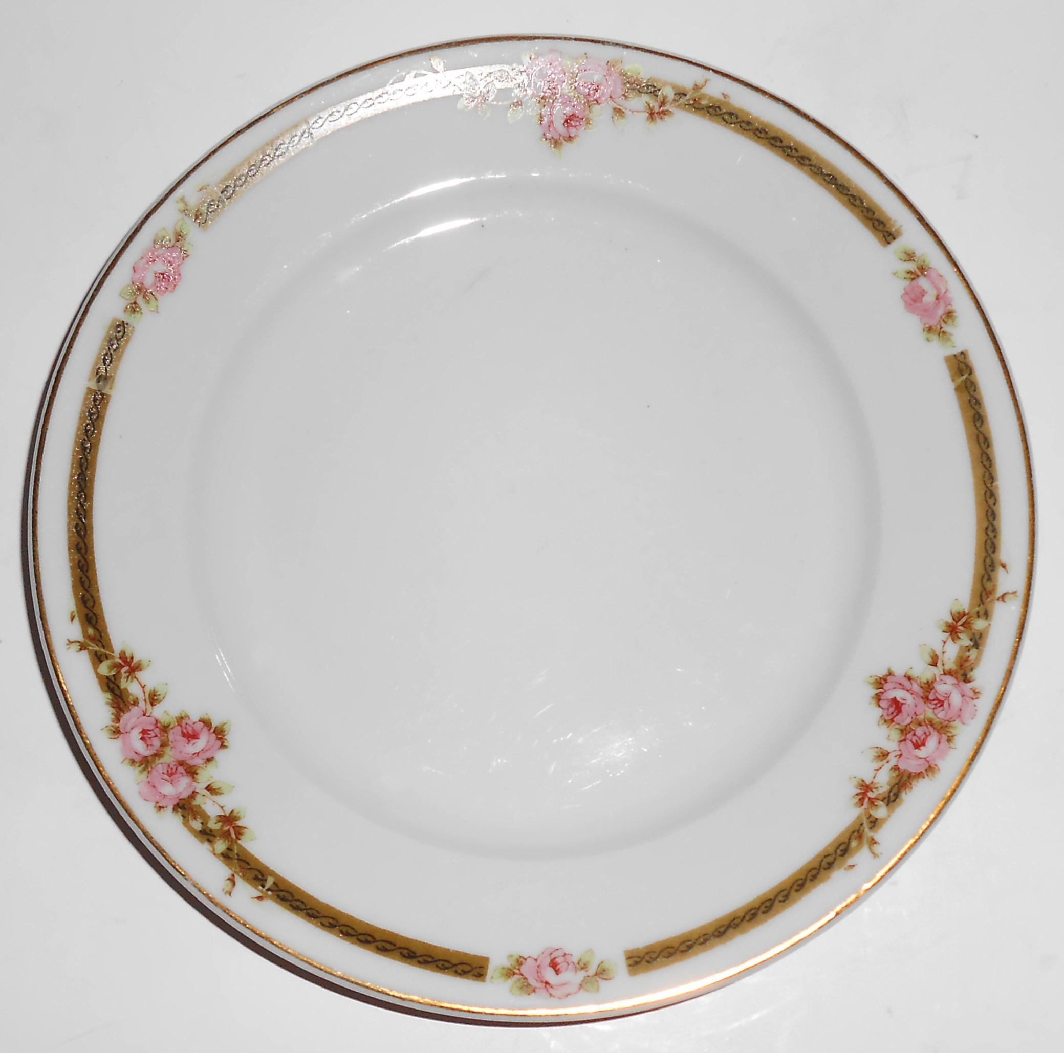 Nagoya Shokai Japan Porcelain China Pink Roses Bread Pl