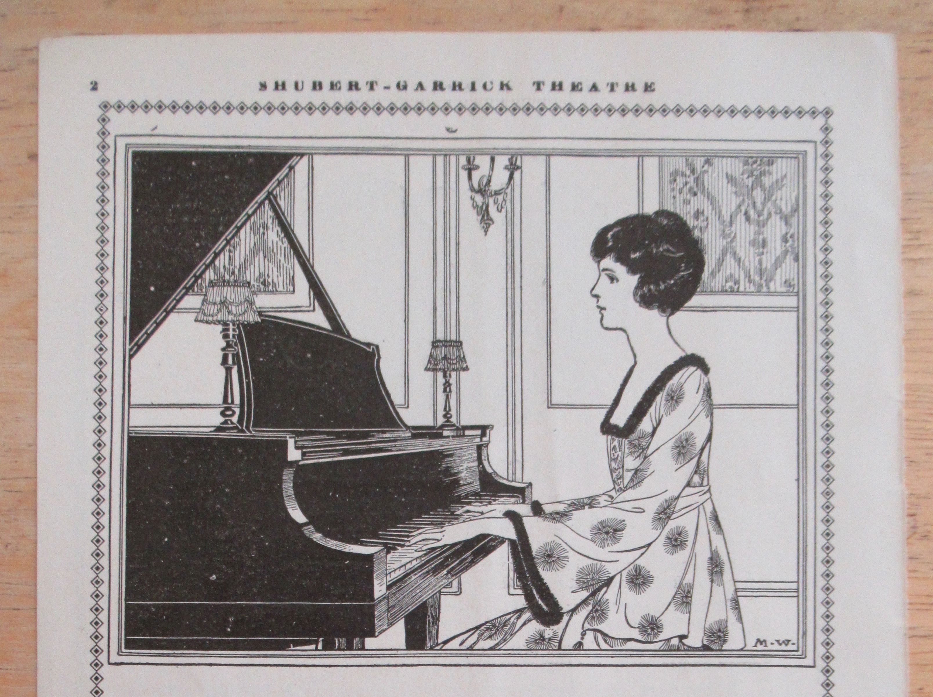 1919 Lyon & Healy Apartment Grand Piano w/Woman Playing